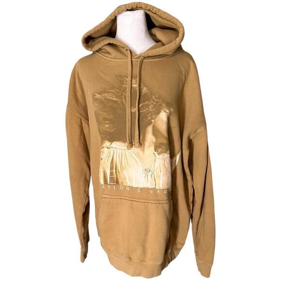 Taylor Swift Sweaters - Taylor Swift Fearless Gold Brown Oversized Hoodie Medium rare sweatshirt